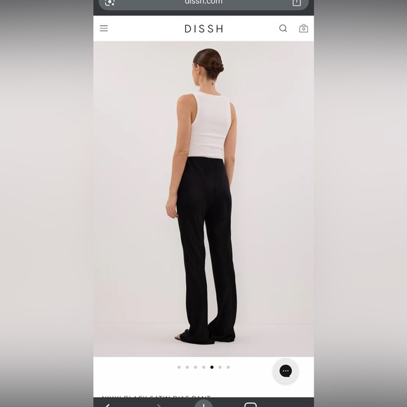 DISSH Nikki black satin bias pant - Picture 3 of 7
